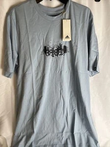 adidas Men's Sportswear Mystic Linear Tee-Wonder Blue Sz: LT NWT - Picture 1 of 8