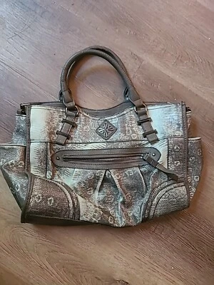 Simply Vera Wang Women’s Shoulder Bag Handbag Faux Crocodile Leather Green Brown - Image 1 of 4