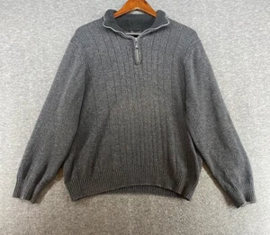 Suéter Pullover Tricots St. Raphael 1/4 Cremallera Para Hombre Grande Gris Negro Tejido Sherpa - Imagen 1 de 12