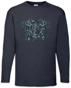 Viking Skull Circle Langarm T-Shirt Valhall Valhalla Odin Odhin Vikings Norse - Picture 1 of 1