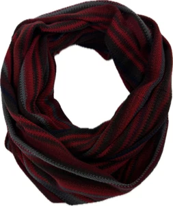 Rotfuchs Loopschal reine Wolle Streifen rot grau multicolor made in Germany - Bild 1 von 2