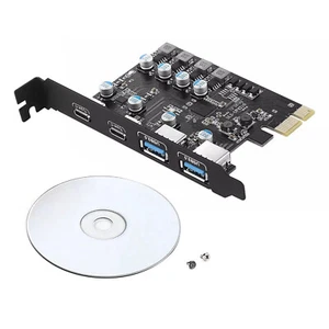 4 Port PCI-E Card 2*USB-A 2*USB-C PCI Express Extension Card USB 3.2 GEN1 5Gbps - Picture 1 of 10