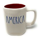New Rae Dunn "America" Mug With Red Interior And Blue Letters Ll Magenta Artisan