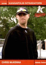 2008 Kannapolis Intimidators 2nd Half Multi-Ad #34 Chris McKenna Trainer Card