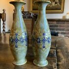 Superb Pair Of Art Nouveau Royal Doulton Slender Vases