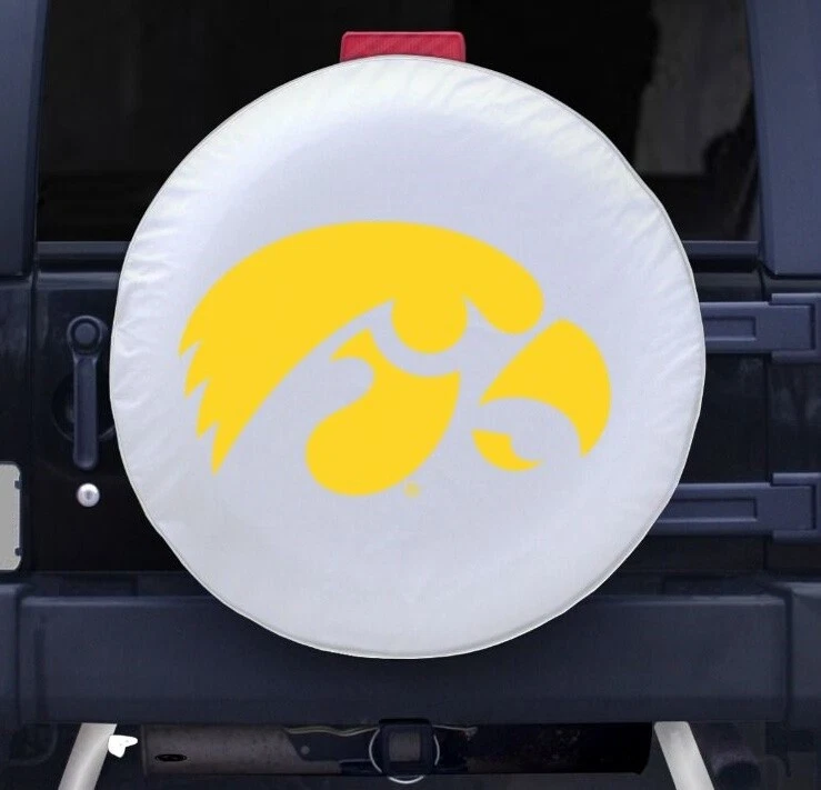 Capa de pneu sobressalente Iowa University amarela branca tamanho N 24 x 8 pop-up campista - Imagem 1 de 3