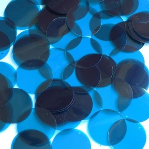 30mm Sequins Bright Capri Blue Transparent See-Thru. Made in USA - Picture 1 of 2