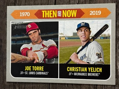 2019 Topps Heritage - Then And Now TN-10 Christian Yelich / Joe Torre - Image 1 of 2