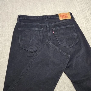 Levis 501 Jeans Herren 36 x 30 schwarz Denim gerades Bein Knopfleiste klassisch - Bild 1 von 9