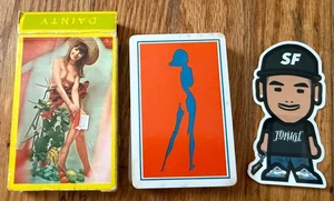 VTG DAINTY 54 GIRLS COLOR PICTURES PLAYING CARDS PIN UP ART NUDE POKER GAME RARE - Picture 1 of 2