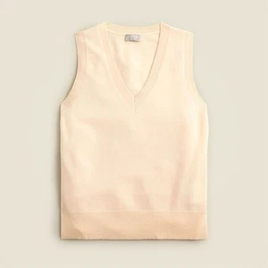 NWT J. Crew Women's XXS Buttercream Cashmere V-Neck Sweater Vest Preppy Cozy - Picture 1 of 8