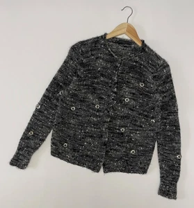 Fabiana Filippi Women’s Cardigan Cashmere-Silk-Wool Marled Knit Grommet Size S - Picture 1 of 18