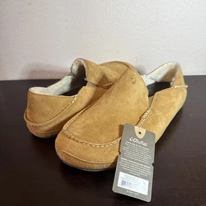 Olukai Men Moloa Tabacco Nubuck Slippers Natural/Natural 10252-ARAR Sz 11 - Picture 1 of 6