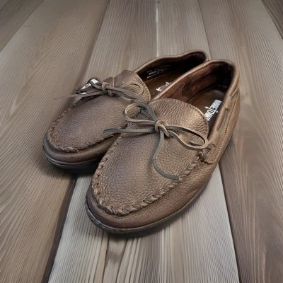 Mocasines cómodos de cuero marrón Minnetonka Moosehide para mujer talla 9,5 Foto 1 de 4