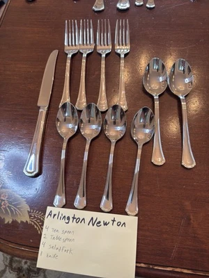 REED & BARTON Arlington Newton Stainless 18/10 Flatware 11 Piece Replacement Lot - Image 1 of 4