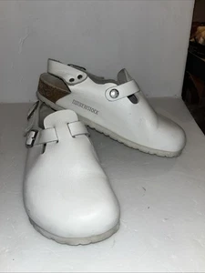 Zoccoli unisex Birkenstock Tokyo Super Grip in pelle bianca taglia 36 - Foto 1 di 10