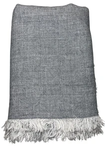 Pottery Barn Linen Frayed Table Throw 50x50 Chambray Cloth Table Cover - Picture 1 of 6