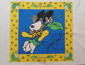 Vintage ~ Mähnen Org ~ "großer Hund Holz" ~ Baumwollstoff Panel ~ 15,75"x15,5" - Bild 1 von 3