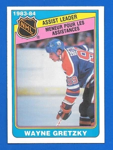 1984-85 O PEE CHEE #382 WAYNE GRETZKY ASSIST LEADER EDMONTON OILERS 84-85 OPC * - Foto 1 di 2
