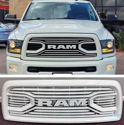 Rejilla blanca para Dodge RAM 2500 3500 2010-2018 parrilla capó delantero parrilla con letra Foto 1 de 4