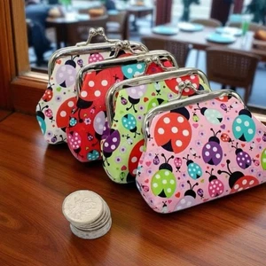 Cute Girls Childs Clip Top Ladybird Small School Nursery Coin Purse 2000 - Picture 1 of 11