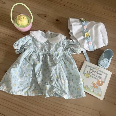 15” American Girl Doll Bitty Baby Outfit Easter Set Bunny Rabbit Dress C31 - Image 1 of 4