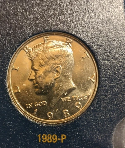 1989 P and 1989 D Kennedy half dollar BU UNCIRCULATED FROM ROLL  (2 COINS) Cover