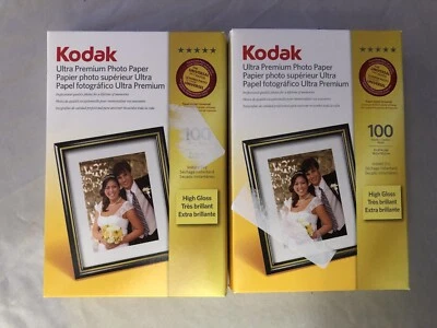 2 Packs Of Kodak Ultra Premium Photo Paper High Gloss 100 Sheets 4x6 Instant Dry - Image 1 of 2