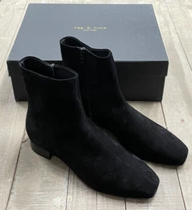 NIB $475 Rag & Bone Aslen Flat Boot In Black Suede Size: 35 (US 5) - Picture 1 of 7