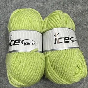 Ice Yarns Wool Bermuda Green Lime Lot of 2 Wool Acrylic Blend 100 gr Bulky 133m - Picture 1 of 7