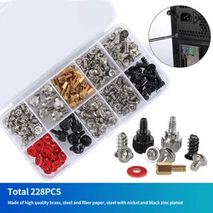 PC Computer Screws Standoffs Set Kit 228 Pieces Hard Drive Motherboard Case Fan - Picture 1 of 12