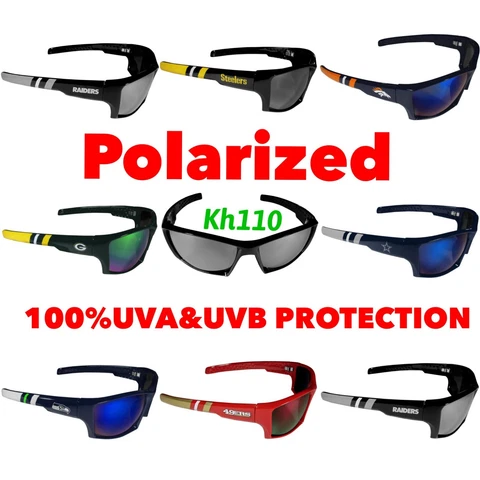 NFL Team Polarized Wrap Sunglasses-100% UVA/UVB protection Cover