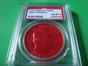 1959 Armour COINS # GUS TRIANDOS psa 8 Baltimore ORIOLES (388) RED - Picture 1 of 5