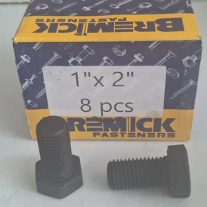 Qty 8 - Bremick - UNC Bolts Black Finish 1" x 2" FREE POSTAGE - Picture 1 of 1