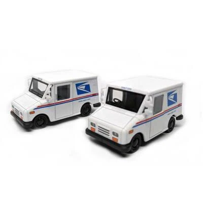 Set of 2: Kinsfun 2.5" Die-cast USPS LLV Mail Delivery Truck - Image 1 of 4