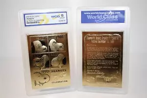 Carta oro SNOOPY PEANUTS 23K 50° ANNIVERSARIO MARRONE CHARLIE - GEMMA NUOVA DI ZECCA 10 *BOGO* - Foto 1 di 2
