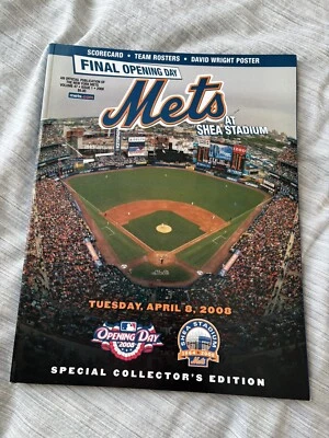 2008 NY Mets Final Opening Day at Shea Stadium program / scorecard April 8 - Image 1 of 4