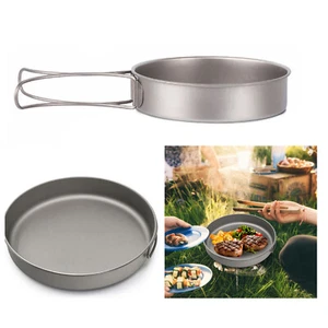Ultralight Titanium Frypan Lightweight Frying Pan with Foldable Handle G5C3 - Picture 1 of 10