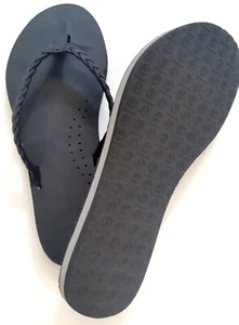 OCEAN MINDED WOMEN'S ALL LEATHER BLACK SANDALS SIZE 7 - Picture 1 of 4