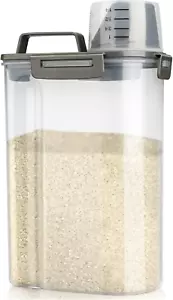 Rice Airtight Storage Container, 3 to 5Lbs Cereal Dry Food Flour Bin, Pet Dog Ca - Picture 1 of 12