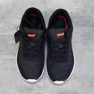 Tenis ligeras LEVI'S negras para hombre Delta tejidas suela gruesa transpirable talla 13 - Imagen 1 de 8