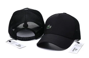 Lacoste Mens Sport Gabardine And Mesh Tennis Cap Baseball Cap, Black, One Size