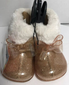 GARANIMALS Jelly Style Boots With Fur. Fur Is Removable Girls Infant Size 2 