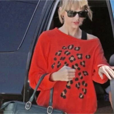 Wildfox White Label Oversized Sweater Red Sequin Angora Taylor Swift Soft - Image 1 of 4