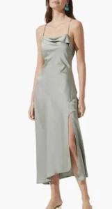 ASTR the Label NWT, cowl, slip, midi, dress w/ 17" slit in Sage - Size M - Picture 1 of 14