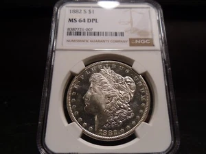 1882-S MS64DPL (Deep Proof-Like) Morgan Silver Dollar NGC Certified - White - Picture 1 of 8