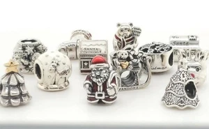 Autentiche perline Ciondolo Natale Pandora 925 ALE assortite NUOVE - Foto 1 di 12