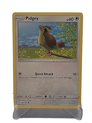 Pidgey 122/181 Pokemon Sun & Moon Team Up Colorless Common LP Used See Pictures - Image 1 of 4