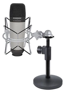 Samson C01 Studio Recording Podcast Microphone+Shock Mount+Weighted Mic Stand - Picture 1 of 11