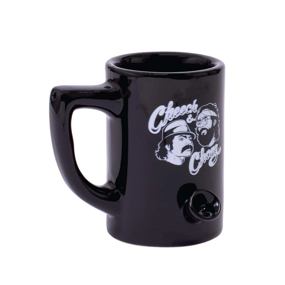 Taza combinada de cerámica 2 en 1 Cheech and Chong - Taza de café y pipa en uno Foto 1 de 1